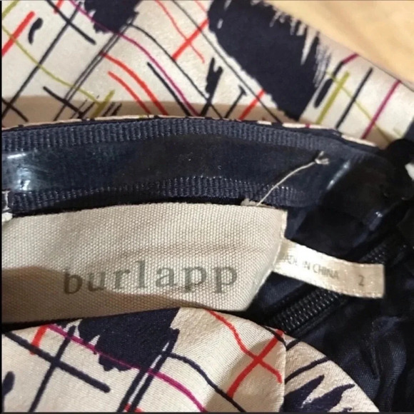 Anthropologie Burlapp Blurred Geo Shapes Silk Dress Size 2 - Picture 9 of 9